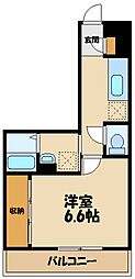 アルスノーヴァ2 1Kの間取図画像