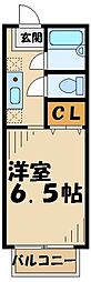 サン・ファミーリエ 1Kの間取図画像