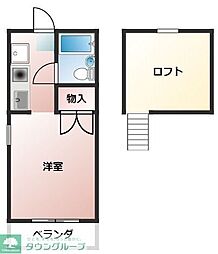 プライム鶴巻 ワンルームの間取図画像