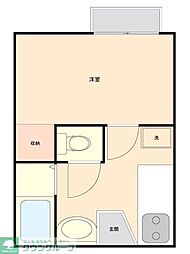 ハイツ・オン・ザ・ヒル 1Kの間取図画像