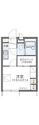 レオパレスストリーム2 1Kの間取図画像