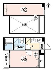 Ferris座間 1Kの間取図画像