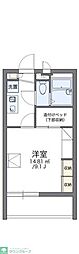 レオパレスソワメゾン3 1Kの間取図画像
