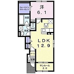 ミサオーレ 1LDKの間取図画像