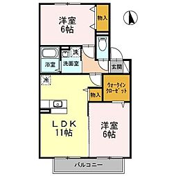 グランドソレーユ 2LDKの間取図画像