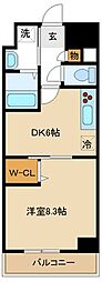 ジィクシア湘北 1DKの間取図画像