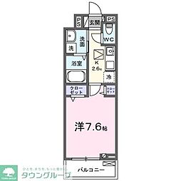 ココ・ビーナB 1Kの間取図画像
