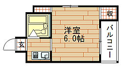 フォルテ春日出 ワンルームの間取図画像