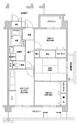 市公社コーシャハイツ北山 3DKの間取図画像