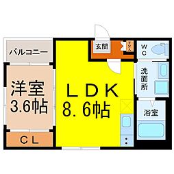 chat prune（シャプリュネ） 3階1LDKの間取り