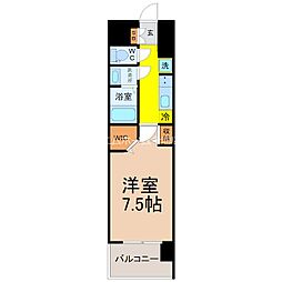 パルティール笠寺 1Kの間取図画像