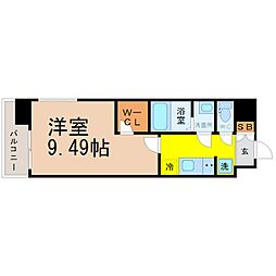 RESIDENCIAIMAIKE 1Kの間取図画像