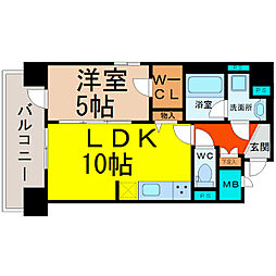 クリスタル丸の内 1LDKの間取図画像