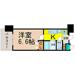 パルティール御器所 1Kの間取図画像
