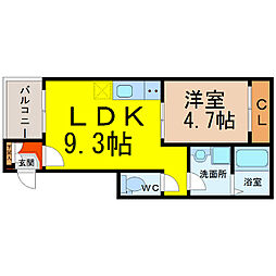 オプティマルコーポ3 1LDKの間取図画像