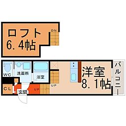 ウェルストン車道 1Kの間取図画像