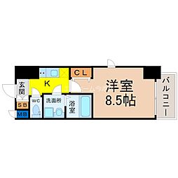 エントピア桜山 1Kの間取図画像