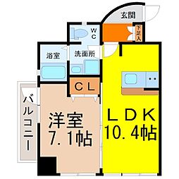 フローラル千種 1LDKの間取図画像