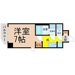 ヴィラマリオン 1Kの間取図画像