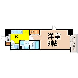 リシュドール鶴舞公園 1Kの間取図画像