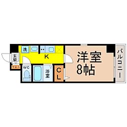 パルティール今池 1Kの間取図画像