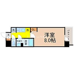 エスリード栄イーストスクエア 1Kの間取図画像