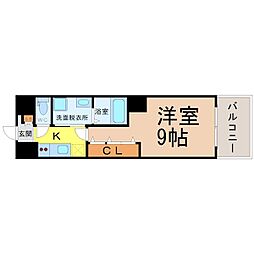 M・Mレジデンス 1Kの間取図画像