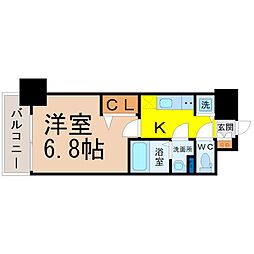 プレサンス千種アイル 1Kの間取図画像