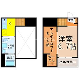 グレーシア 1Kの間取図画像
