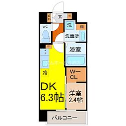 パートナーズ今池 1DKの間取図画像