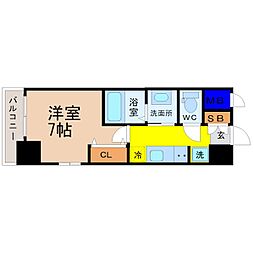 エステムコート名古屋新栄アクシス 1Kの間取図画像