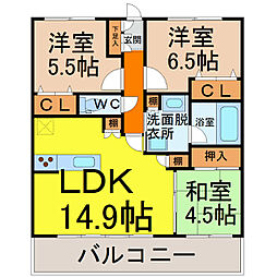 willDo黒川 3LDKの間取図画像