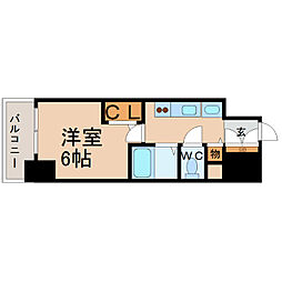 プレサンスサカエリバースタイル 1Kの間取図画像
