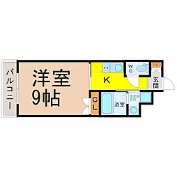 エルメディオ千種 1Kの間取図画像