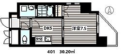 プレステージ362 1DKの間取図画像