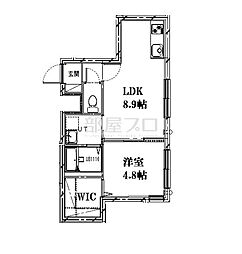 仮)二十四軒3-5MS A棟 1階1LDKの間取り
