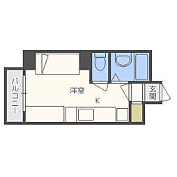 e-ハウス ワンルームの間取図画像