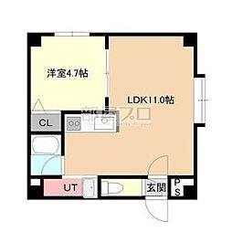 リリアン 1LDKの間取図画像