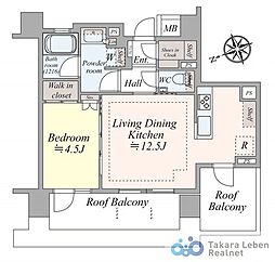 クレヴィア西荻窪 1LDKの間取図画像