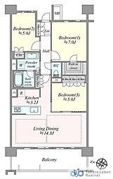 ザ・レーベン仙台大手町 3LDKの間取図画像