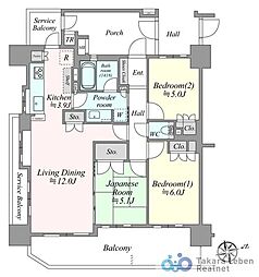 レーベンハイム和光ブルネージュ 3LDKの間取図画像