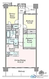 レーベンリヴァーレ美杉台グローブヒルズイーストウィング 2SLDKの間取図画像