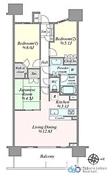 レーベン富山THEPLATINUM 3LDKの間取図画像