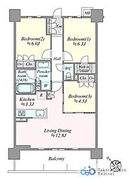 レーベン金沢WESFORT 3LDKの間取図画像