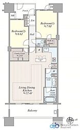 プライヴブルー東京 2LDKの間取図画像