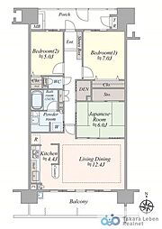 水戸プレミアガーデン 3LDKの間取図画像