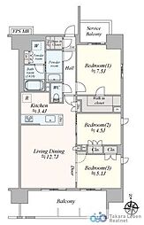レーベン福井文京FIERTE 3LDKの間取図画像