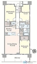 レーベン多摩センターBeaut 3LDKの間取図画像