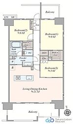 レーベンひたち野うしくGRANDCODE 3LDKの間取図画像