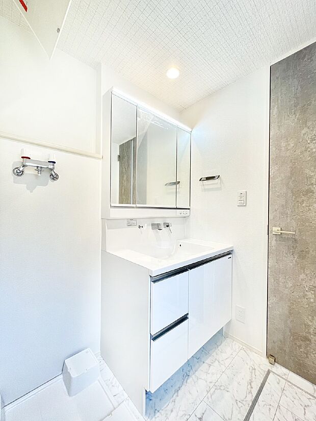 ゆとりの洗面スペースで朝の身支度もラクラク  